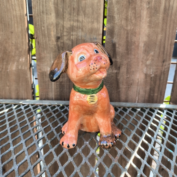 VINTAGE | Ceramic Dog Figurine w/ Artist Signature - Picture 1 of 6